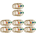 40 PCS Natural Rope Throwing Toss Rings Game Wooden Playset N32865