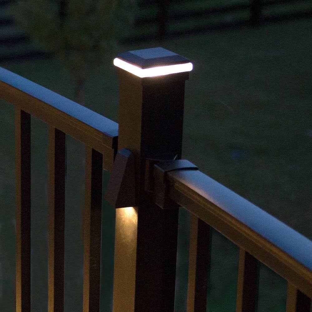 Charcoal Black LED Aluminum Post Cap Light R4023