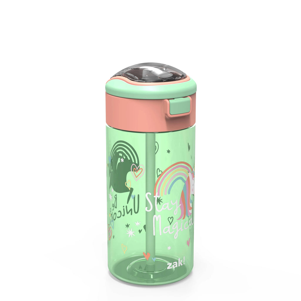 Unicorn Reusable Plastic Water Bottle with Push-button lid H34602
