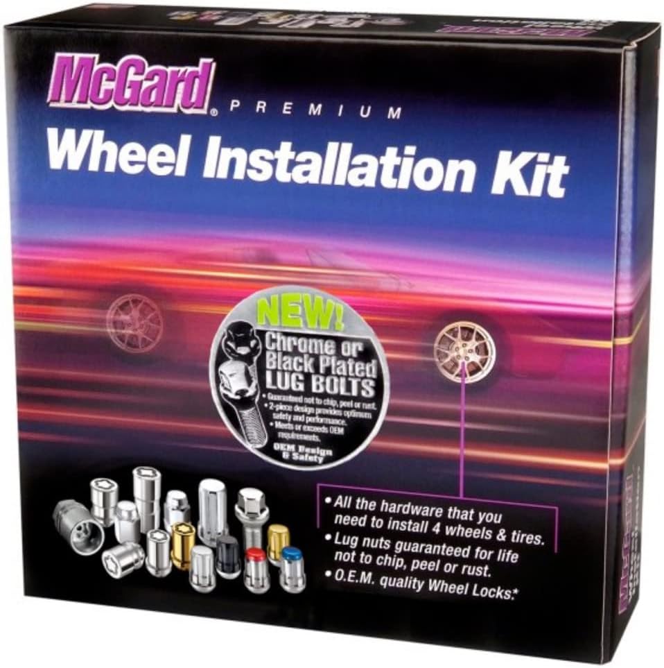 Black 5 Lug Hex Bolt Install Kit with Locks E21884