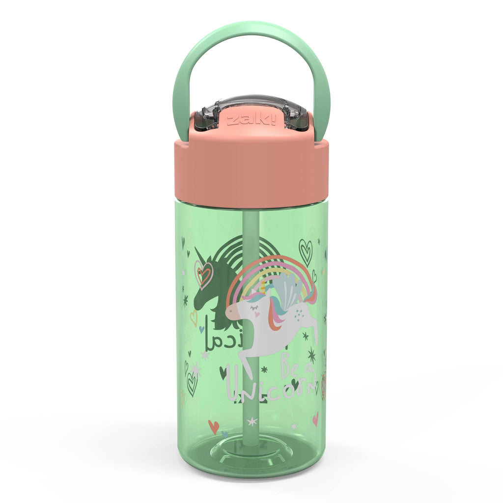 Unicorn Reusable Plastic Water Bottle with Push-button lid H34602