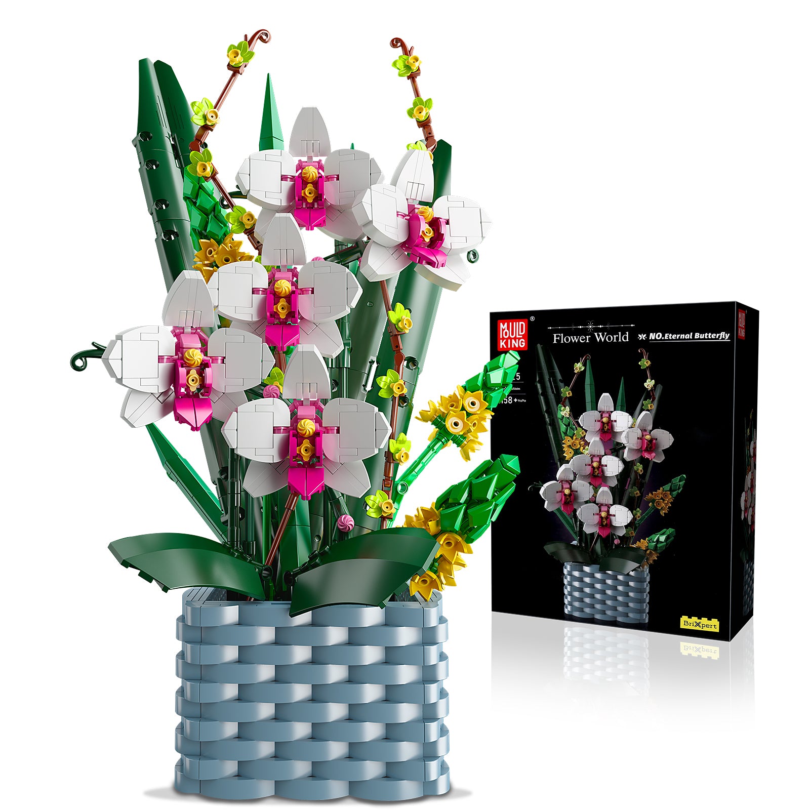 Flower Bouquet Orchid Lily and Strelitzia Building Block Model W815033