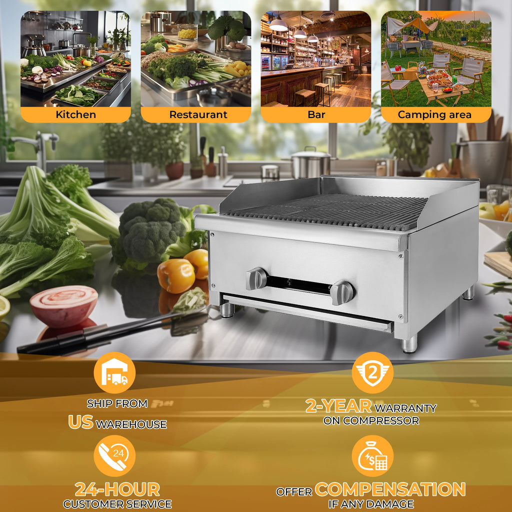 24" Charbroiler with Lava Rock E873