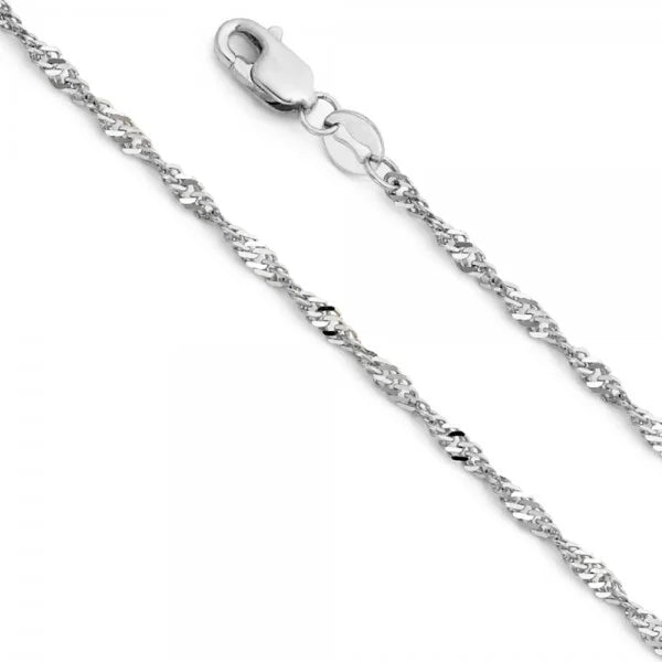 14K White Gold 1.8mm Singapore Chain 16" K489613