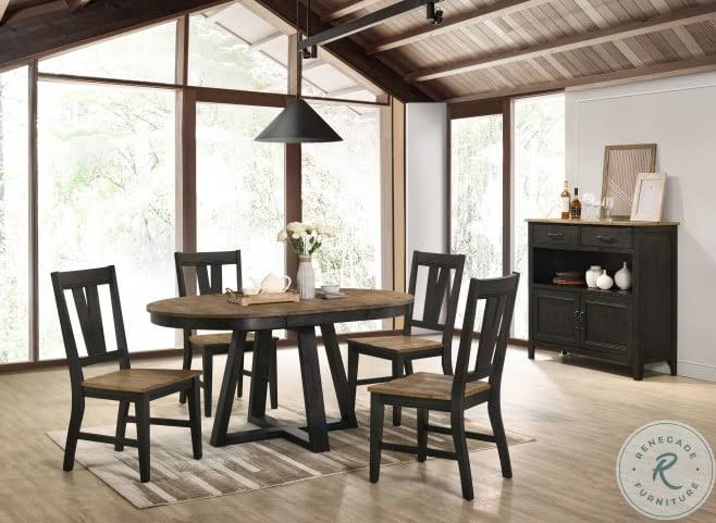 Brushed Brown Pecan Round Dining Table M432