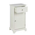 White 1 Drawer Wooden Cabinet with Marble Top R379135