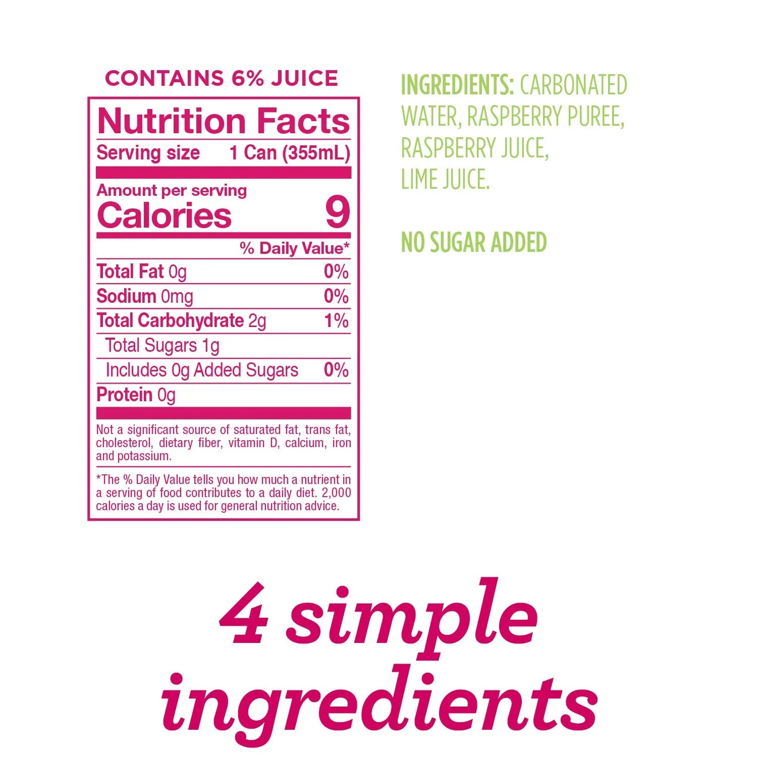 Raspberry Lime Sparkling Water 12 fl oz Pack of 2 V57520