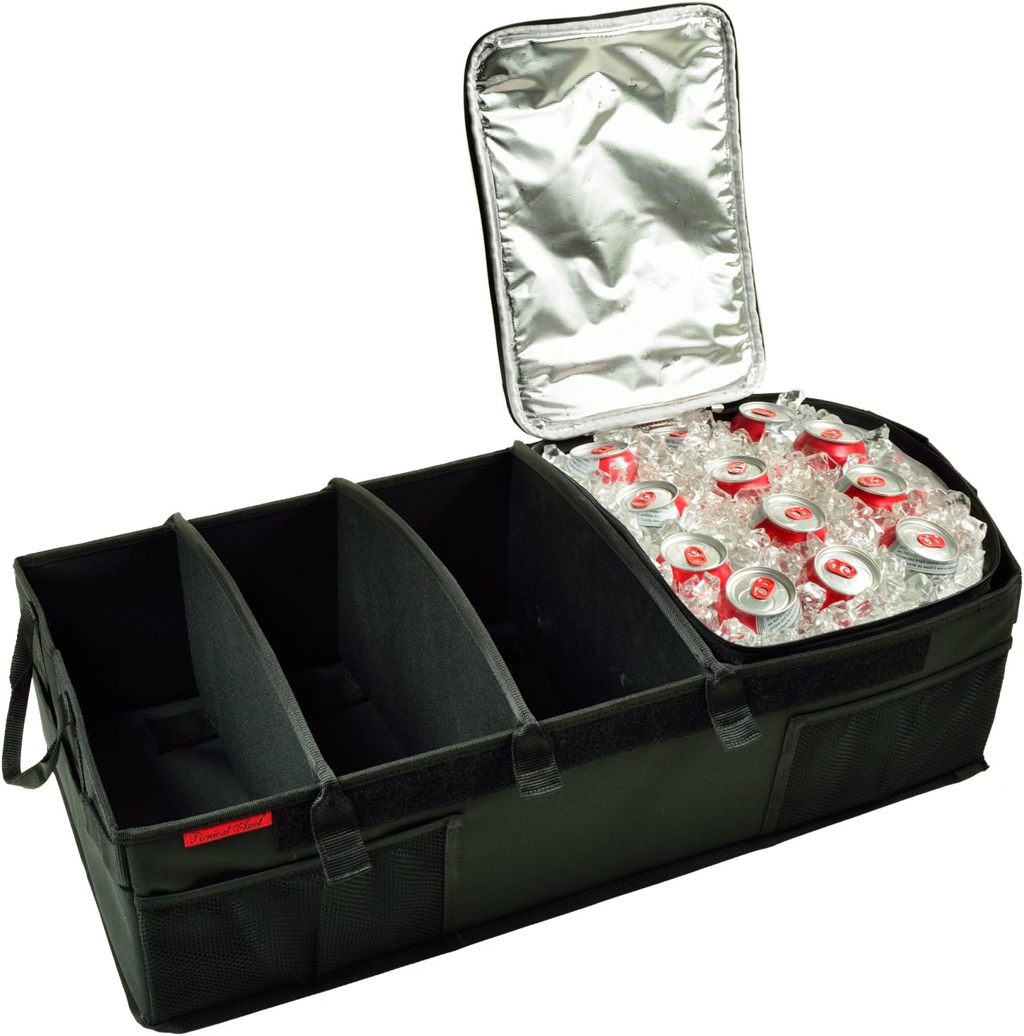 Heavy Duty Rigid Base Trunk Organizer with 28 Can Capacity Leak Proof Cooler F348241