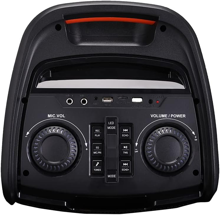 Dual 8 Inch Portable Bluetooth Speaker with Sound Activated Lights W550273
