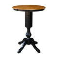 Black/Cherry Round Top Pedestal Table R90176