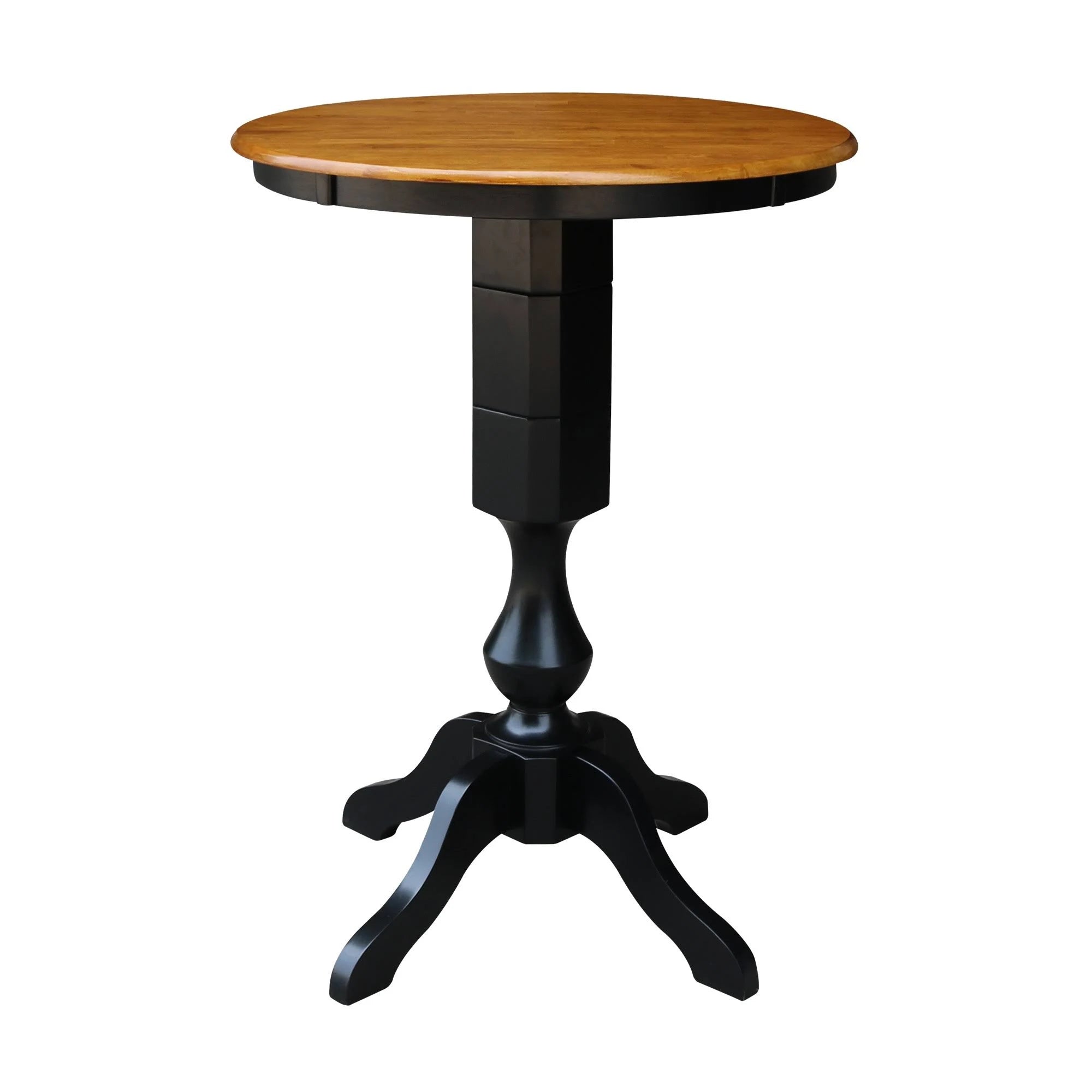 Black/Cherry Round Top Pedestal Table R90176