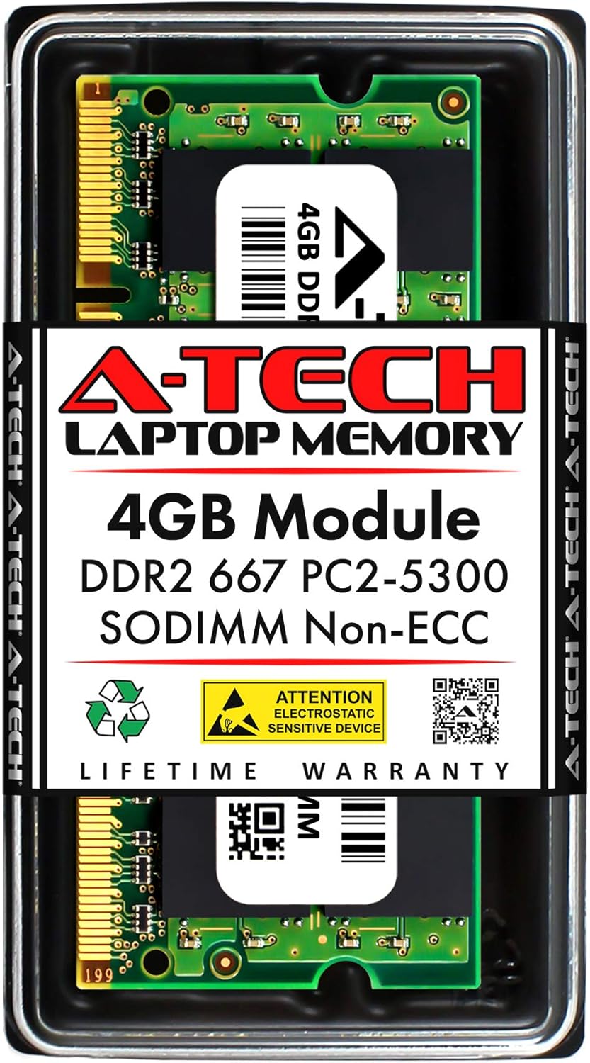 8GB (2x4GB) DDR2 667MHz SODIMM PC2-5300 1.8V CL5 200-Pin Non-ECC Unbuffered Laptop RAM M891171