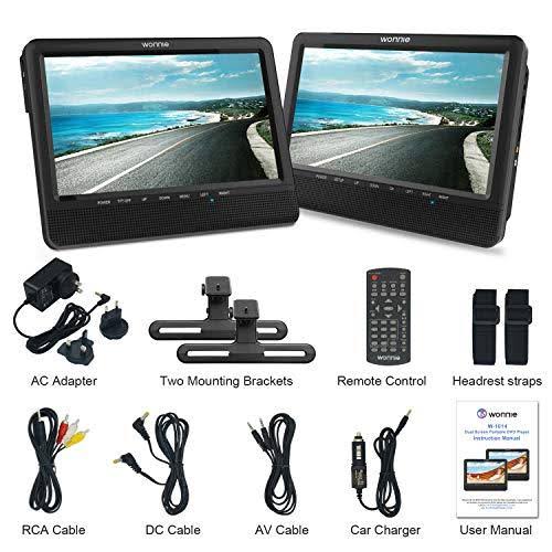 9.5 Car Dual Portable DVD Player with 5 Hours Rechargeable Battery D879112