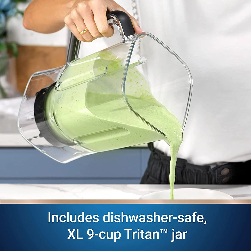 Kitchen System with XL 9-Cup Tritan Jar, Food Processor, 2 Blend-n-Go Cups, Mini Jar and Tamper Tool, Dark Blue Z7186