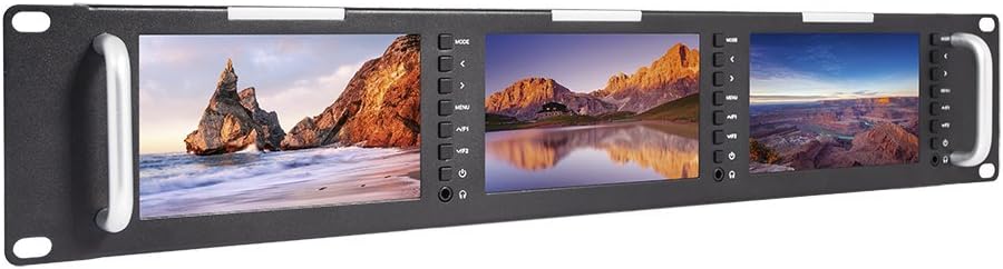 Triple 5 Inch 2RU Rack Mount Monitor LCD 800x400 3G SDI HDMI AV Input and Output P570742