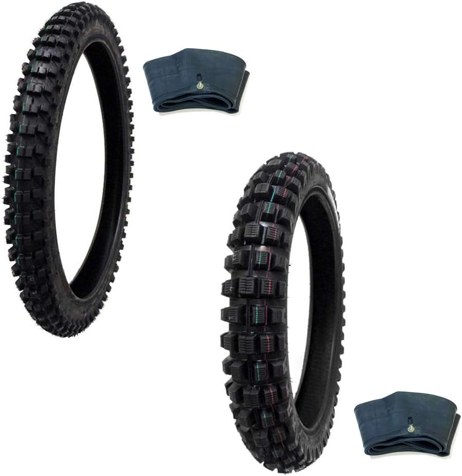 Off Road Knobby Front Tire 80/100-21 with Inner Tube + Rear Tire 100/90-19 with Inner Tube A391834