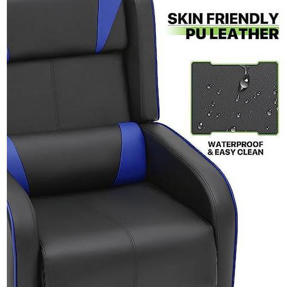 Blue PU Leather Reclining Single Sofa C271