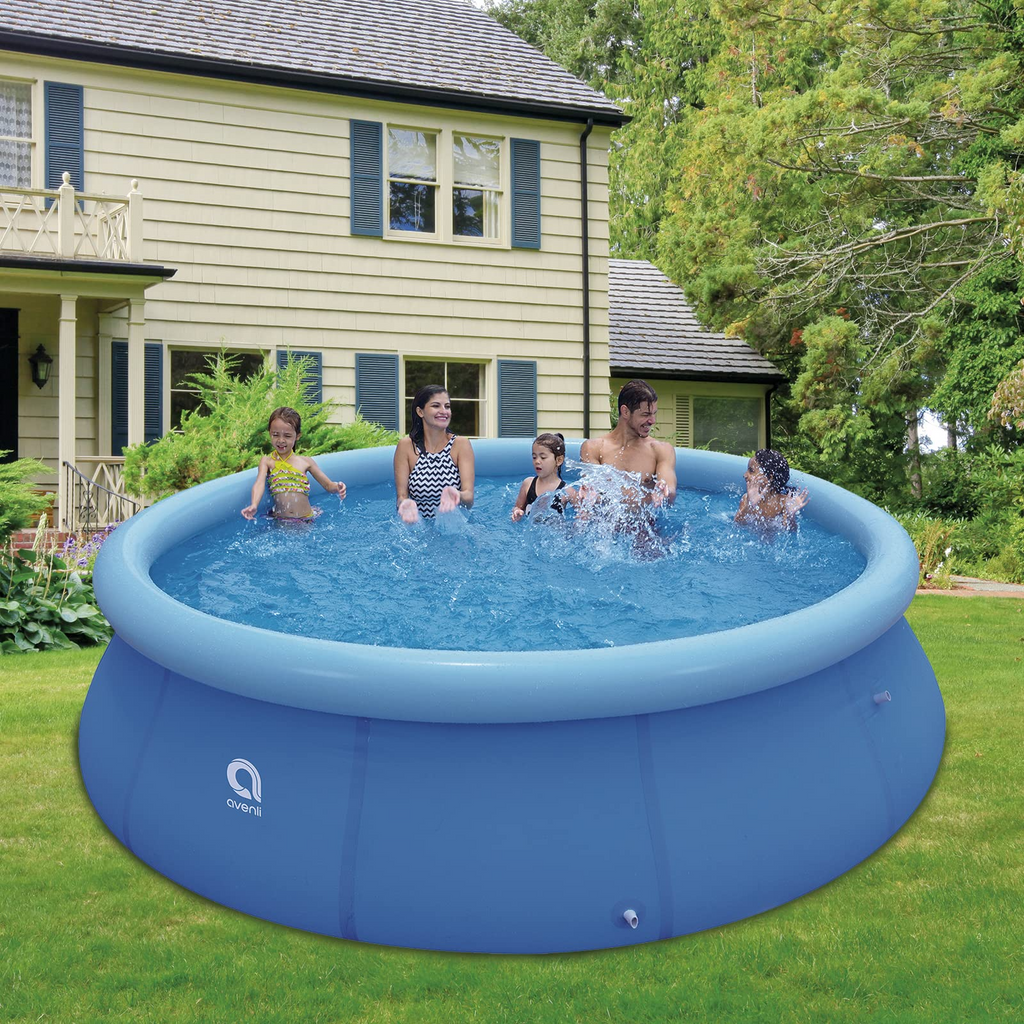 Blue Inflatable Above Ground Round Swimming Pool (12 ft x 36 in) M182649