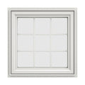 White Vinyl Left-Handed Casement Window with Colonial Grids U6377