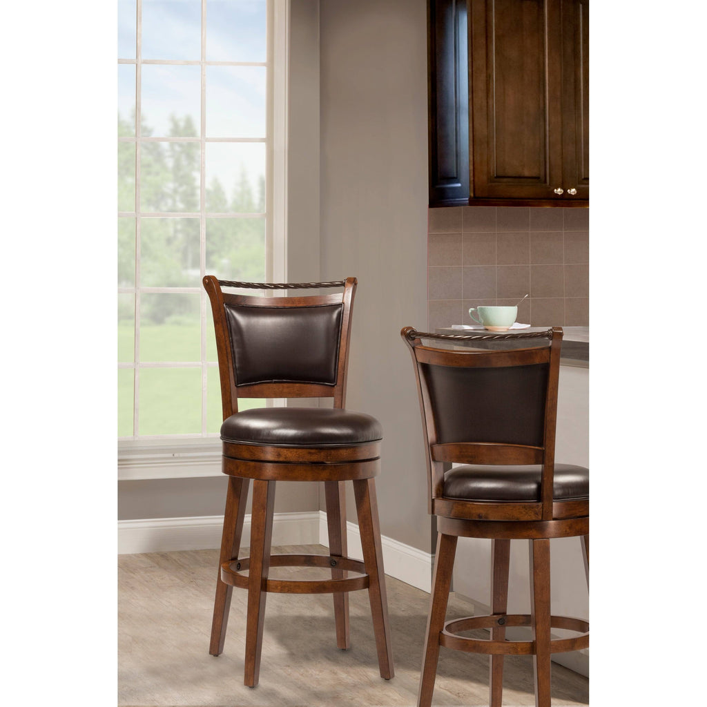 Swivel Counter Stool, Medium Brown Cherry D479