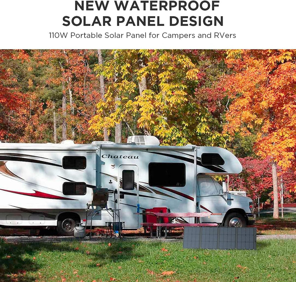 110 Watt Portable Solar Panel with Adjustable Kickstand D99059