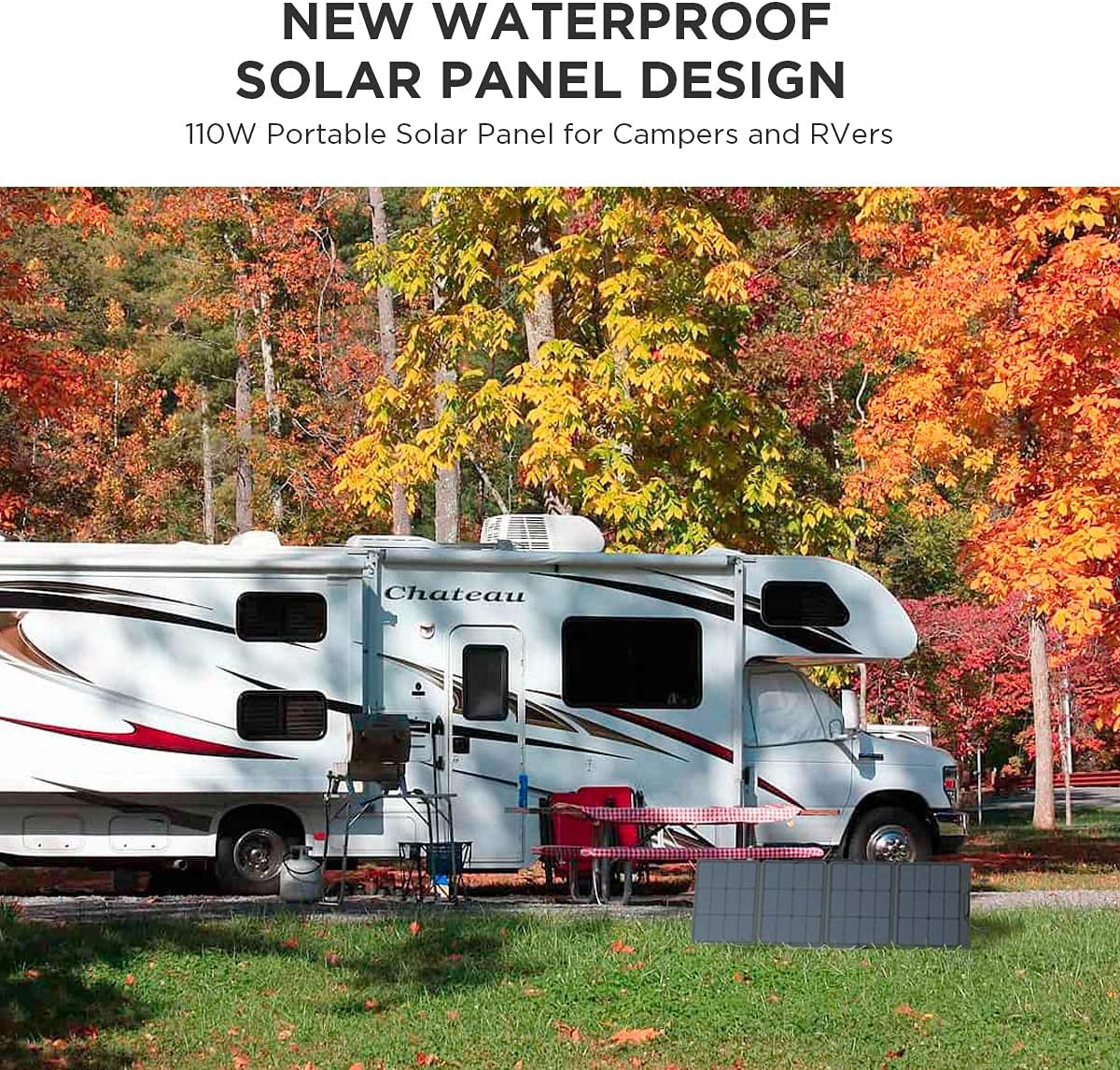 110 Watt Portable Solar Panel with Adjustable Kickstand D99059