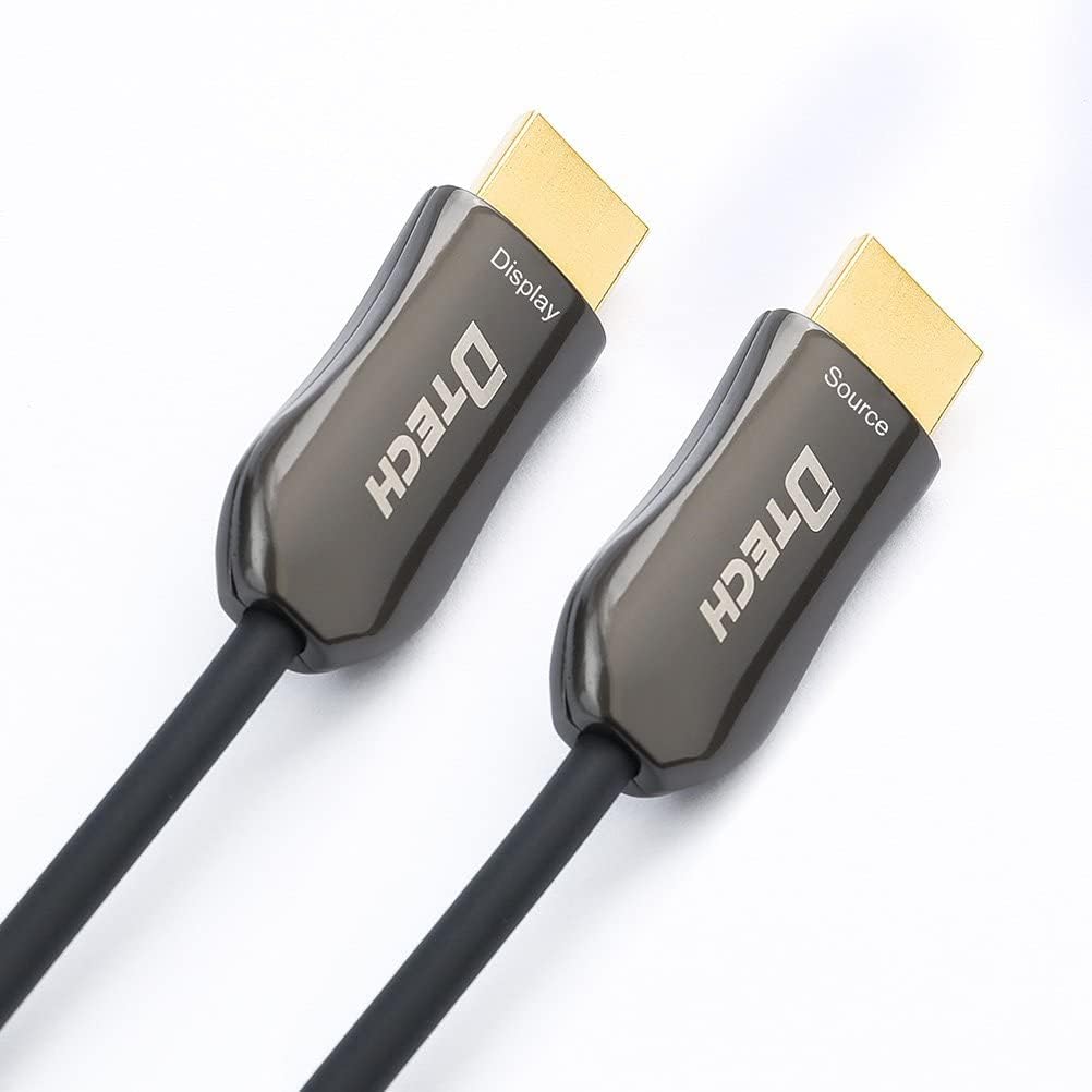 100m Slim Fiber Optic HDMI Cable 2.0 UHD 4K 60Hz 18Gbps Black Pack of 2 C235