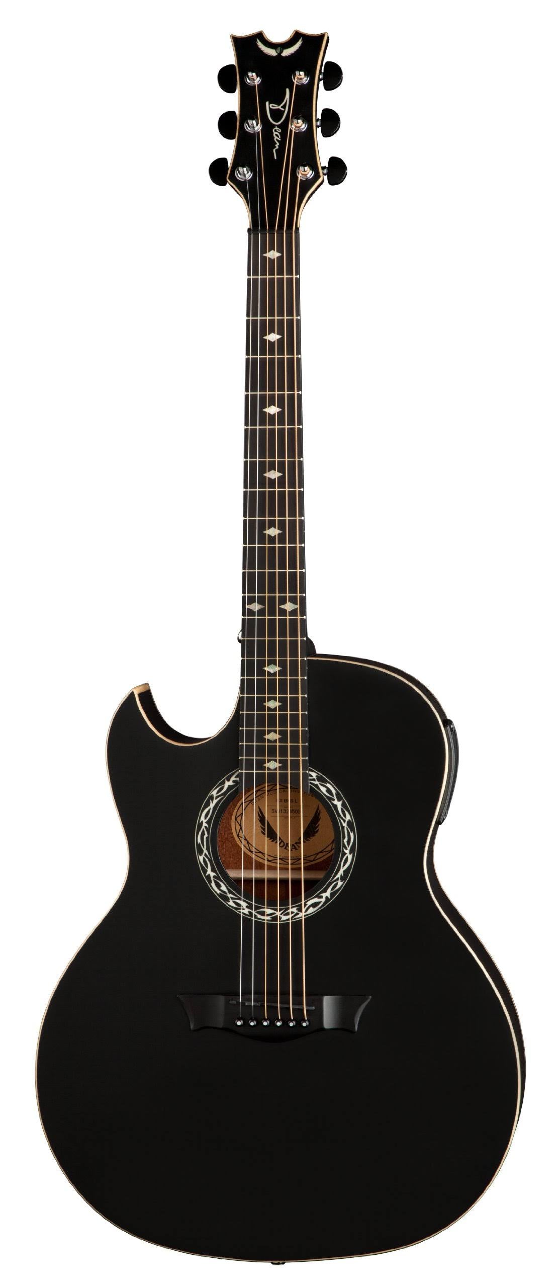 Black Satin Left-Handed Acoustic-Electric Guitar U972