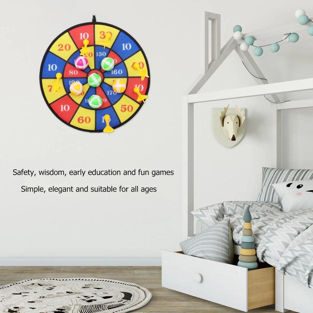 Flocking Dart Board Set with 4pcs Darts M99454