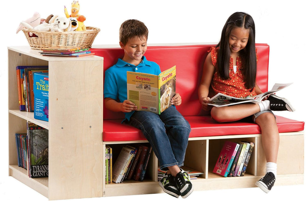 Modular Library Storage Set with Seat Bookcase Shelves F902604
