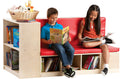 Modular Library Storage Set with Seat Bookcase Shelves F902604