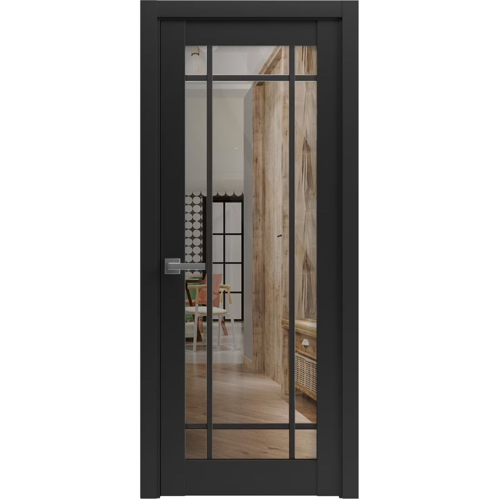 Matte Black Clear Glass French Door 32 x 84 inches M82407