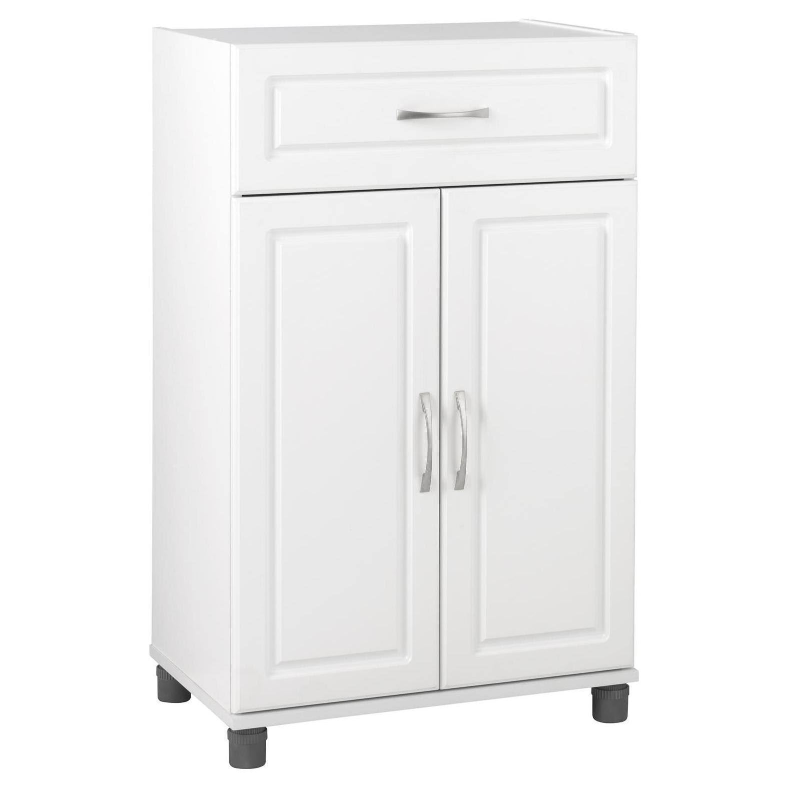 White 1 Drawer 2 Door Base Storage Cabinet K3987