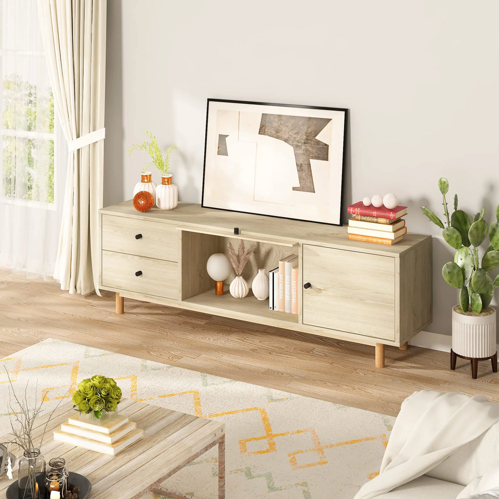 Natural Rattan TV Stand with 2 Drawers T64934