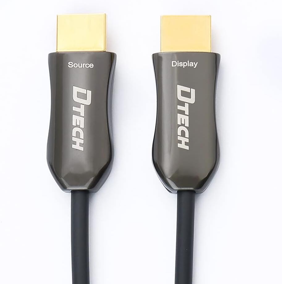 100m Slim Fiber Optic HDMI Cable 2.0 UHD 4K 60Hz 18Gbps Black Pack of 2 C235