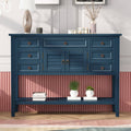 Blue Console Table with 7 Drawers and 1 Cabinet T783689