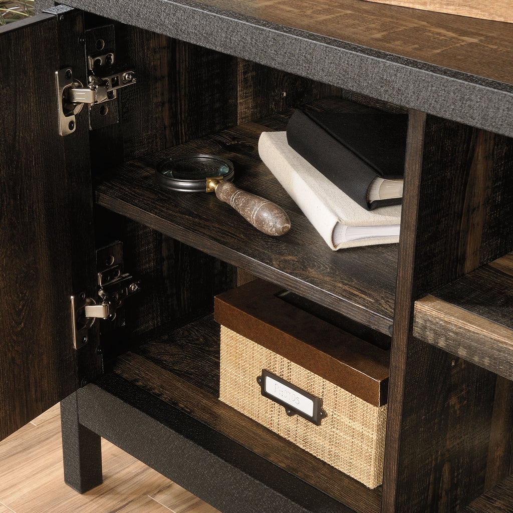Rustic Metal & Wood TV Stand with Doors Z8796