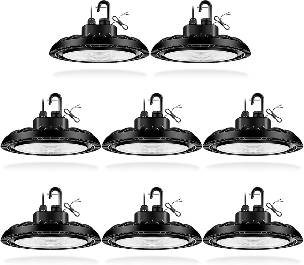 150W UFO LED High Bay Light 22500 lumens 5000K Daylight White IP65 8-Pack G750