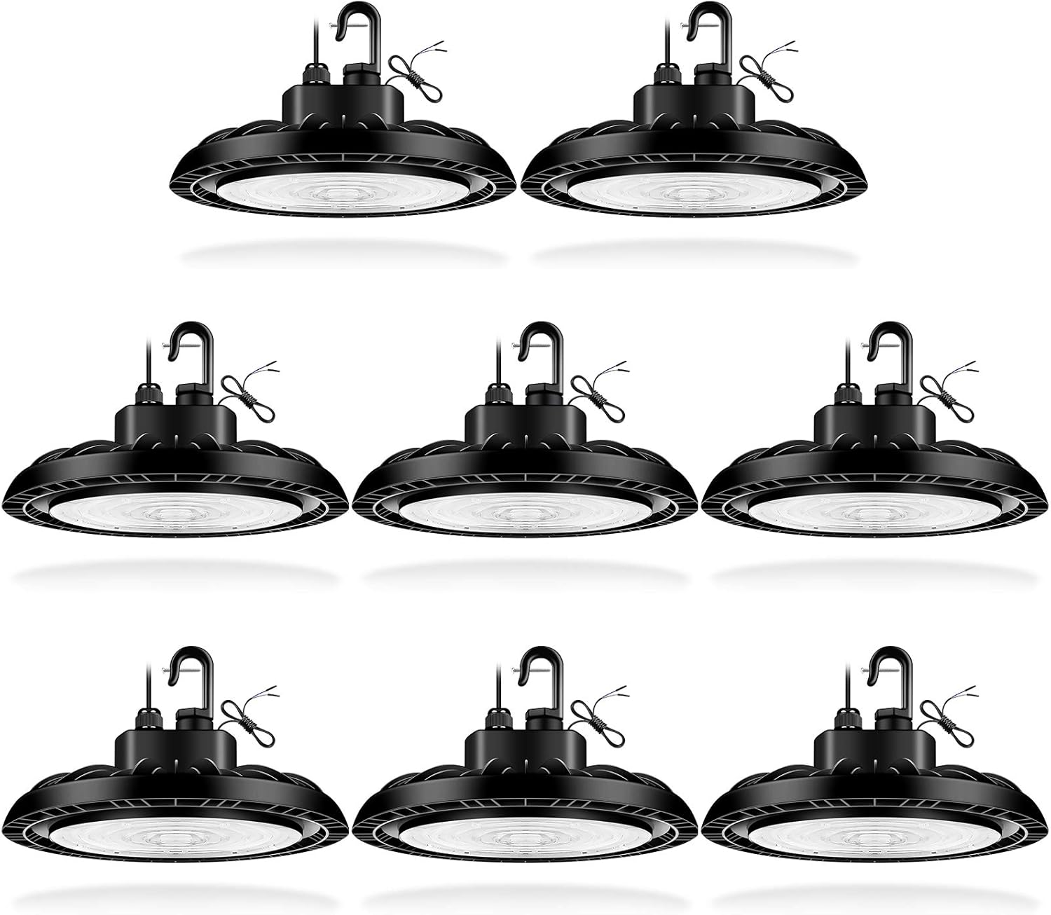 150W UFO LED High Bay Light 22500 lumens 5000K Daylight White IP65 8-Pack G750
