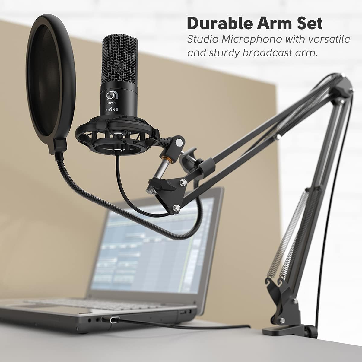 USB Microphone Kit with Adjustable Scissor Arm Stand Shock Mount, Pack of 2 X26482