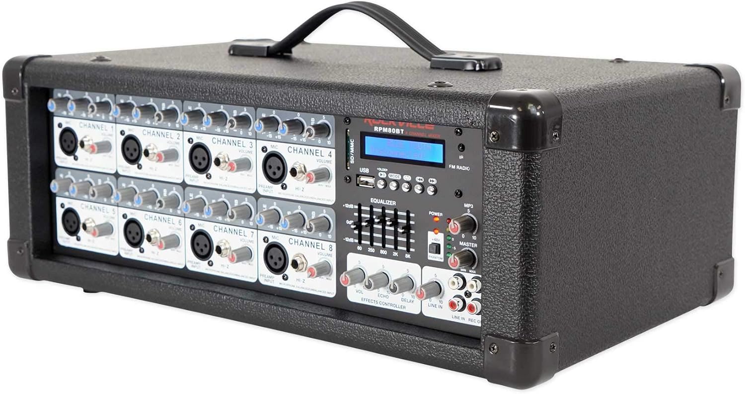 2400w Powered 8 Channel Mixer Amplifier with Bluetooth C589