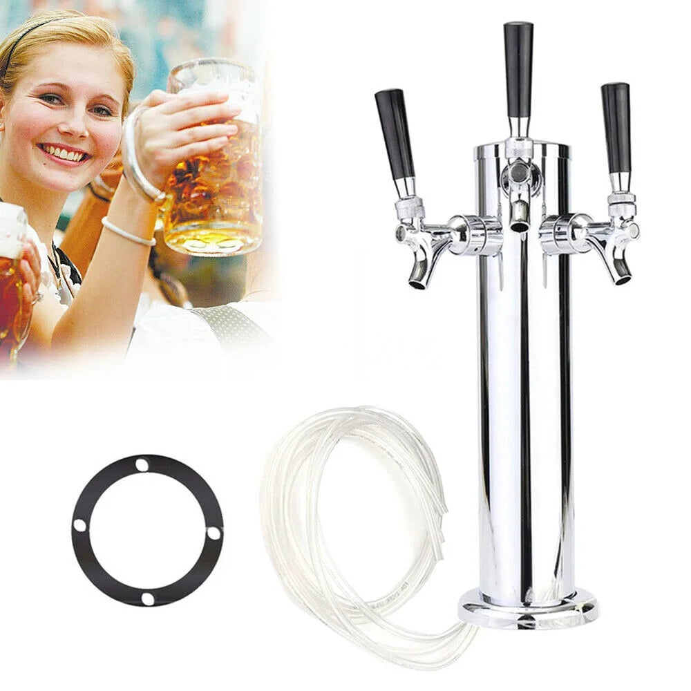Stainless Steel Silver Beer Dispenser (3 Taps) E3493