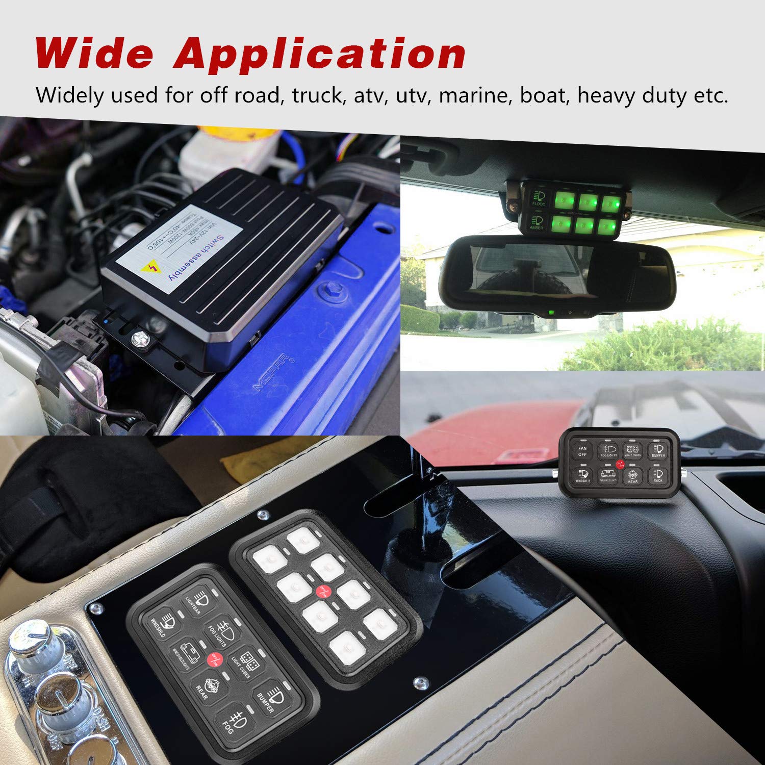 8 Gang Switch Panel Kit with Harness and Label Stickers T840