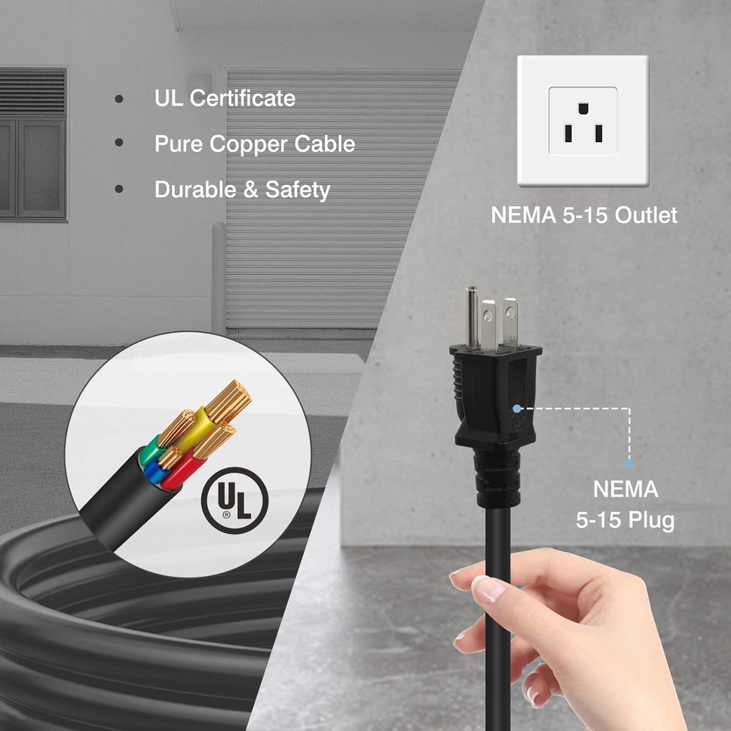 Portable EV Charger with NEMA 5-15 Plug, Adjustable Currents 8A-16A T214