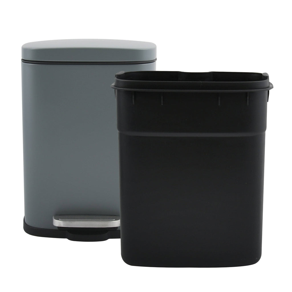 Matte Red Stainless Steel Step on Trash Can 1.32 Gallon L517886