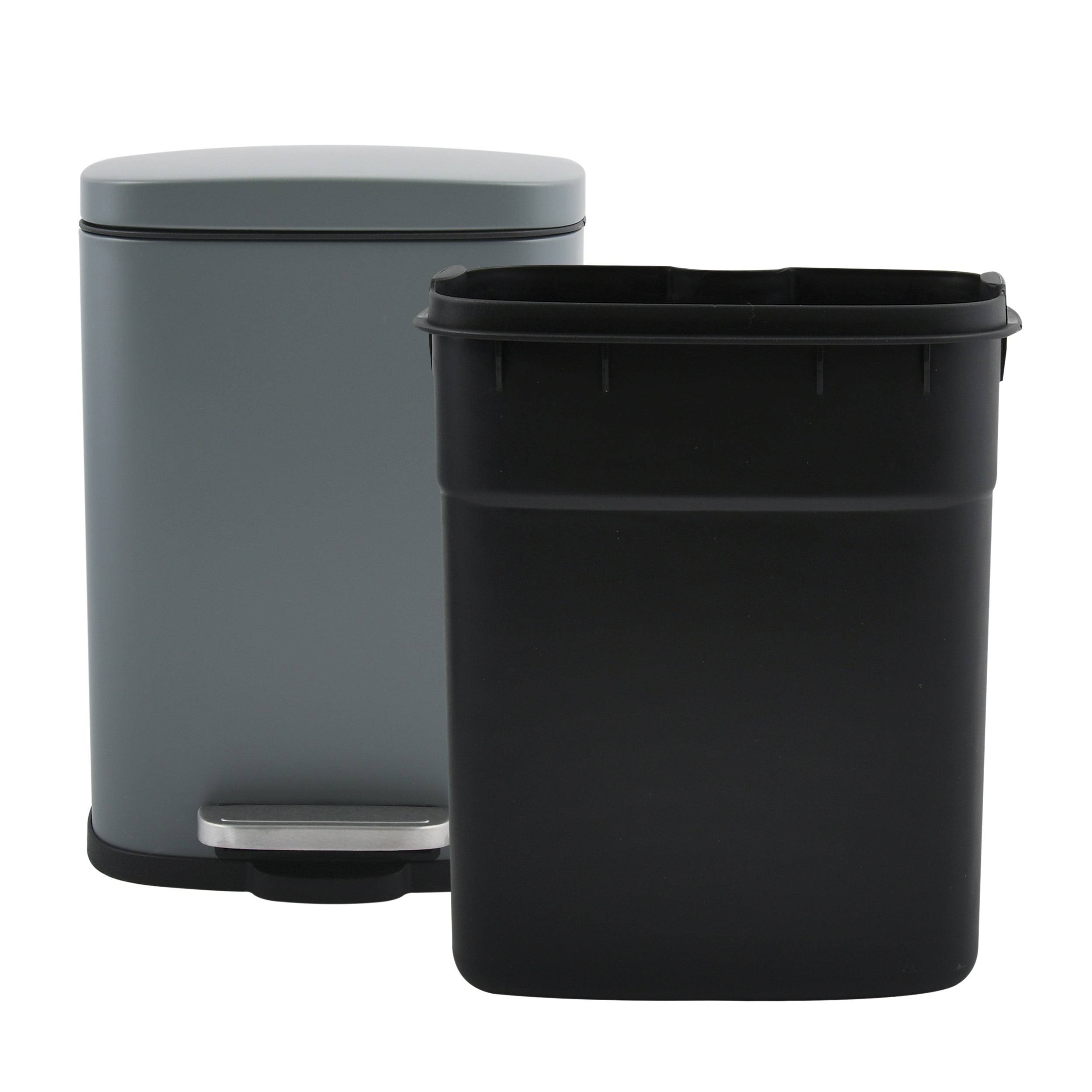 Matte Red Stainless Steel Step on Trash Can 1.32 Gallon L517886