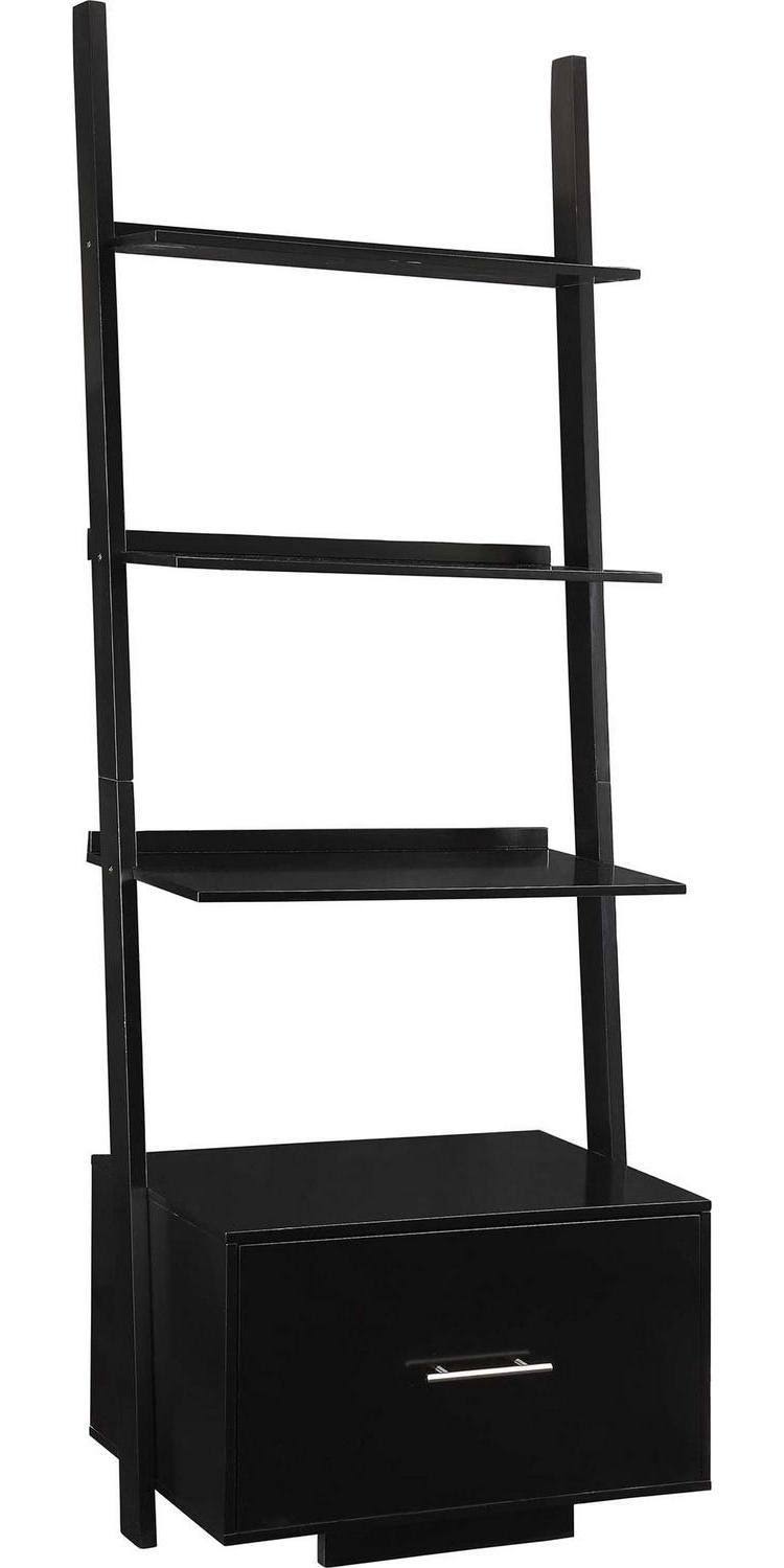 Ladder Bookcase with File Drawer Q805