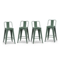 24" Industrial Metal Counter Stool in Sage Green (Set of 4) P60422