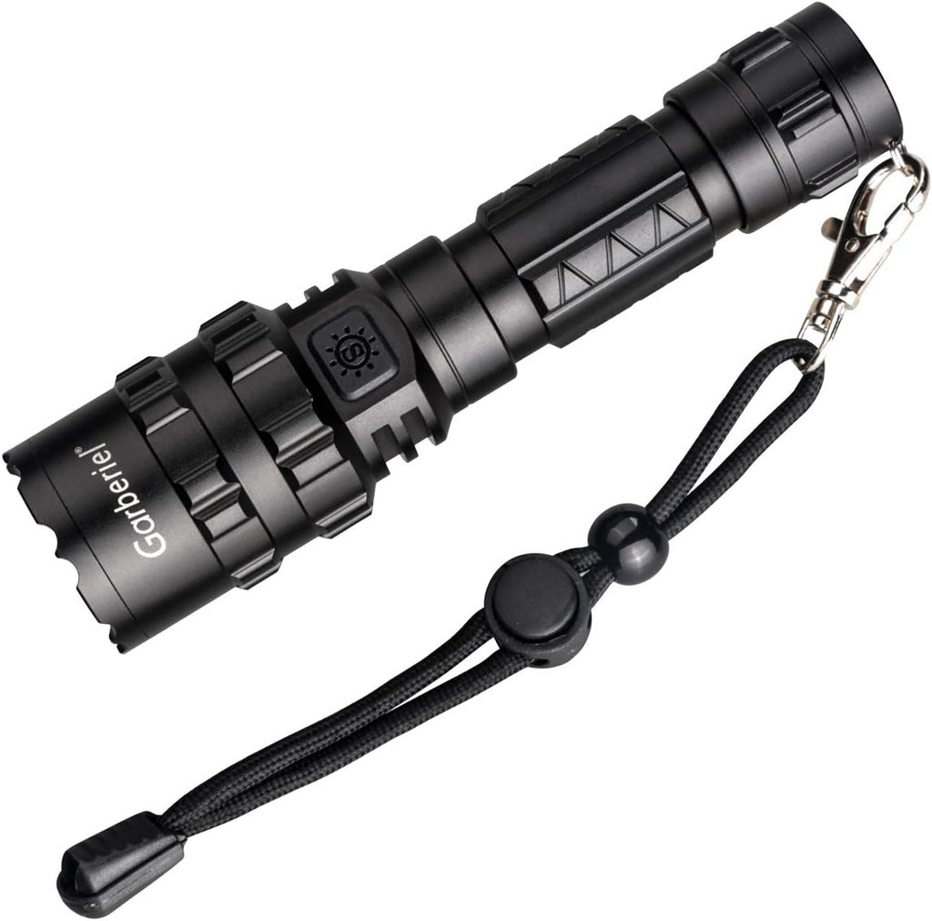 2 Pack LED Flashlight with Picatinny Rail Mount and Tactile Pressure Switch, USB Rechargeable Waterproof R9780