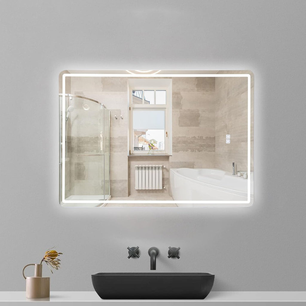 20 x 28 inch LED Bathroom Mirror, Anti-Fog Dimmable 3-Tone Lighted Vanity Mirror N856